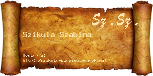 Szikula Szabina névjegykártya